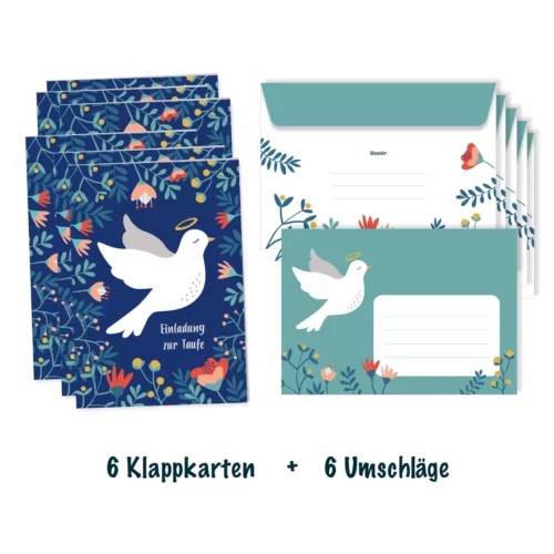 Einladungskarten Set zur Taufe - JulicaDesign